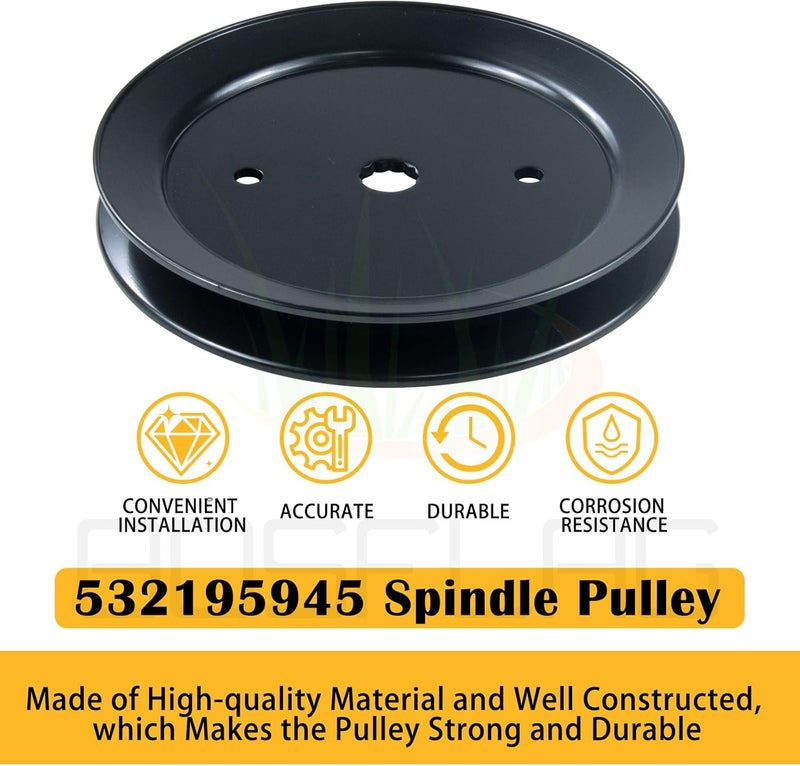 BOSFLAG 3 Pack 197473 mandrel pulley Replaces 195945, 532197473, 532199478, 532195945 for 2246LS 2346XLS LT152 LT1942 LTH152 LTH171 LTH2042 PB19546LT T3000 YT1942T YT4000 YTH2042 YTH20K46 Lawn Tractor - Image 3